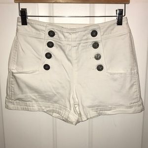 High waisted white shorts
